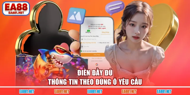 Điền đầy đủ thông tin theo đúng ô yêu cầu